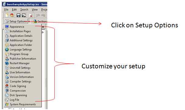 customize the installer using the IDE